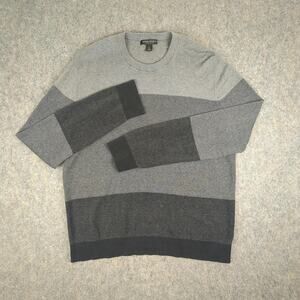 Banana Republic Sweater Mens Large Silk Cotton Cashmere Blend Striped Pullover